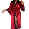 FOXBLOOD Bathory Dressing Robe - Crimson Red Crushed Velvet (Limited Edition) Women's Stuff